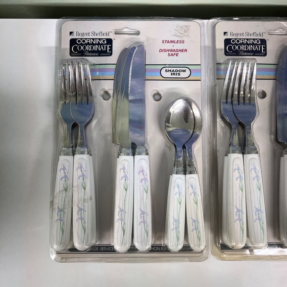 3 Packs NOS Corning Coordinate Shadow Iris Flatware Silverware Regent Sheffield - Picture 2 of 9